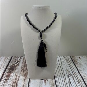 Hematite Gemstone Bead Handmade Beaded Mala Necklace